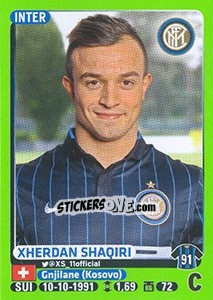 Sticker Xherdan Shaqiri (Inter) - Calciatori 2014-2015 n. A19 - Panini