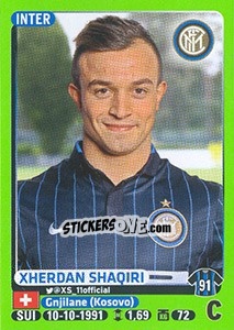 Figurina Xherdan Shaqiri (Inter) - Calciatori 2014-2015 - Panini