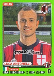 Cromo Luca Antonelli (Milan) - Calciatori 2014-2015 - Panini