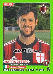 Cromo Mattia Destro (Milan) - Calciatori 2014-2015 - Panini