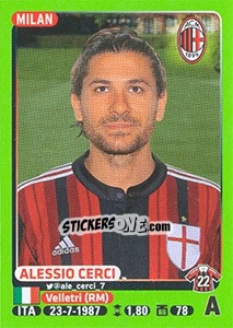 Sticker Alessio Cerci (Milan) - Calciatori 2014-2015 n. A29 - Panini