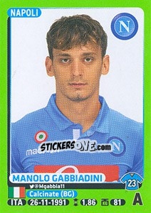 Sticker Manolo Gabbiadini (Napoli) - Calciatori 2014-2015 - Panini