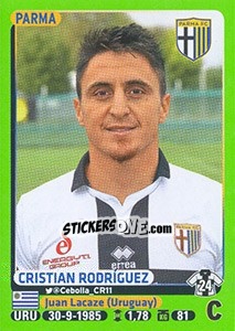 Cromo Cristian Rodriguez (Parma) - Calciatori 2014-2015 - Panini