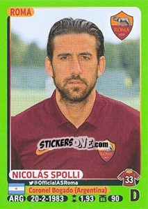 Cromo Nicolas Spolli (Roma) - Calciatori 2014-2015 - Panini