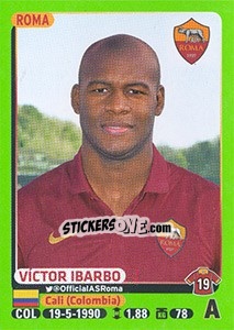 Sticker Victor Ibarbo (Roma) - Calciatori 2014-2015 n. A36 - Panini