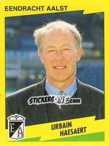 Sticker Urbain Haesaert (entraineur) - Football Belgium 1997-1998 - Panini