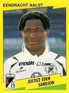 Figurina Justice Eden Sandjon - Football Belgium 1997-1998 - Panini