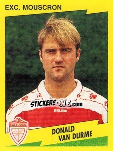 Cromo Donald Van Durme - Football Belgium 1997-1998 - Panini