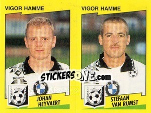 Sticker J.Heyvaert / S.Van Rumst  - Football Belgium 1997-1998 n. 419 - Panini