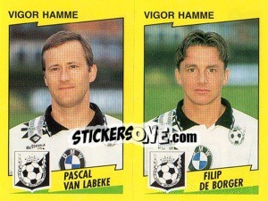 Sticker P.Van Labeke / F.De Borger  - Football Belgium 1997-1998 - Panini