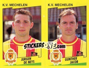 Sticker J.De Neys / G.Jacob  - Football Belgium 1997-1998 - Panini