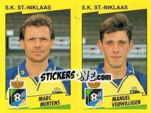 Cromo M.Mertens / M.Verwilligen  - Football Belgium 1997-1998 - Panini