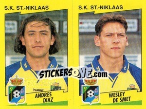 Sticker A.Diaz / W.De Smet  - Football Belgium 1997-1998 - Panini