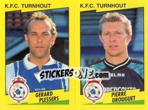 Sticker G.Plessers / P.Drouguet  - Football Belgium 1997-1998 - Panini