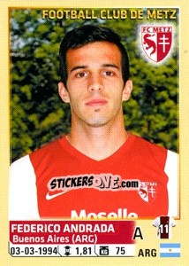 Figurina Federico Andrada - FOOT 2014-2015 n. 260 - Panini