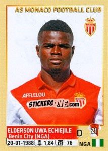 Cromo Elderson Uwa Echiejile - FOOT 2014-2015 - Panini