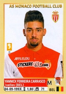 Sticker Yannick Ferreira Carrasco - FOOT 2014-2015 n. 280 - Panini
