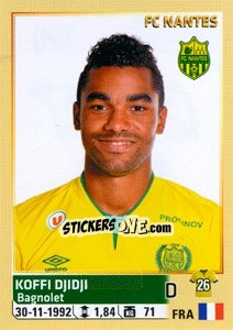 Sticker Koffi Dji Dji - FOOT 2014-2015 n. 320 - Panini