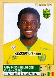 Figurina Papy Mison Djilobodji - FOOT 2014-2015 n. 321 - Panini