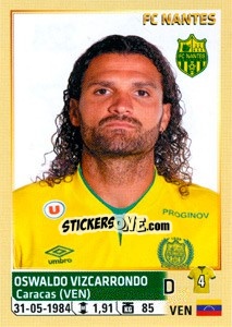 Cromo Oswaldo Vizcarrondo - FOOT 2014-2015 - Panini