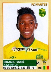 Figurina Birama Touré - FOOT 2014-2015 - Panini