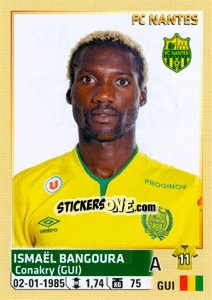Sticker Ismaël Bangoura - FOOT 2014-2015 n. 332 - Panini