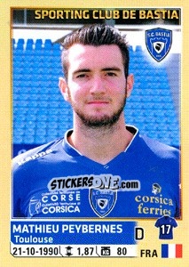 Cromo Mathieu Peybernes - FOOT 2014-2015 - Panini