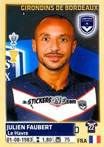 Sticker Julien Faubert - FOOT 2014-2015 n. 31 - Panini