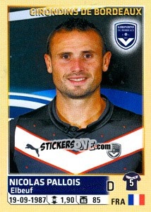 Sticker Nicolas Pallois - FOOT 2014-2015 n. 34 - Panini