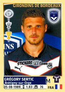 Sticker Grégory Sertic - FOOT 2014-2015 n. 42 - Panini
