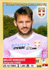 Figurina Miloš Ninkovic - FOOT 2014-2015 n. 88 - Panini