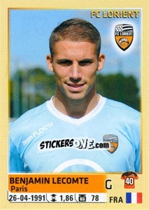 Figurina Benjamin Lecomte - FOOT 2014-2015 - Panini