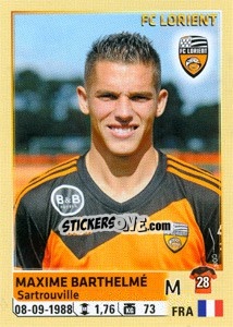 Cromo Maxime Barthelmé - FOOT 2014-2015 n. 180 - Panini