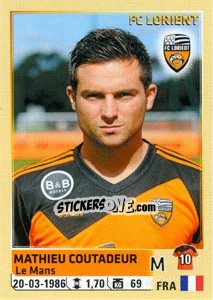 Sticker Mathieu Coutadeur - FOOT 2014-2015 n. 181 - Panini