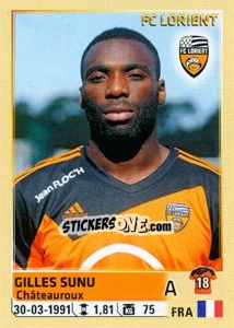 Sticker Gilles Sunu - FOOT 2014-2015 n. 190 - Panini