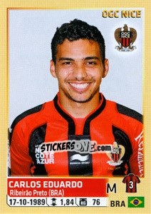 Figurina Carlos Eduardo - FOOT 2014-2015 - Panini