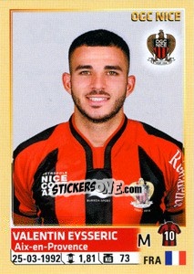 Cromo Valentin Eysseric - FOOT 2014-2015 n. 352 - Panini