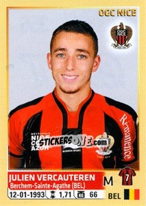 Cromo Julien vercauteren - FOOT 2014-2015 n. 356 - Panini