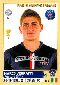 Sticker Marco Verratti - FOOT 2014-2015 n. 379 - Panini