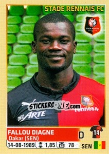 Cromo Fallou Diagne - FOOT 2014-2015 n. 417 - Panini