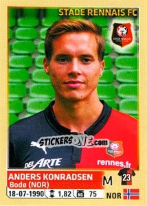 Figurina Anders Konradsen - FOOT 2014-2015 n. 424 - Panini