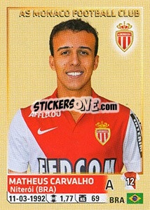 Figurina Matheus Carvalho - FOOT 2014-2015 n. M46 - Panini