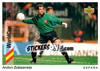 Sticker Andoni Zubizarreta - World Cup USA 1994. Preview English/German - Upper Deck