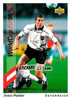 Sticker Anton Polster - World Cup USA 1994. Preview English/German - Upper Deck
