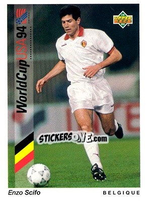 Sticker Enzo Scifo - World Cup USA 1994. Preview English/German n. 11 - Upper Deck