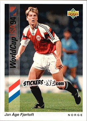 Sticker Jan Age Fjørtoft - World Cup USA 1994. Preview English/German - Upper Deck