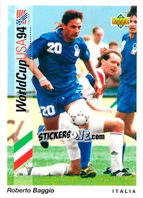 Sticker Roberto Baggio - World Cup USA 1994. Preview English/German - Upper Deck