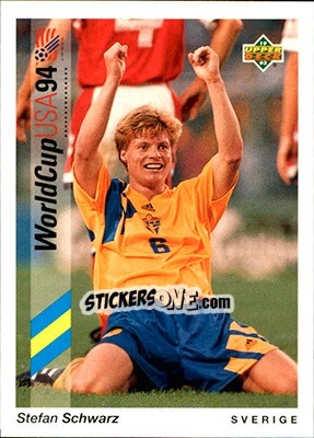Sticker Stefan Schwarz - World Cup USA 1994. Preview English/German n. 34 - Upper Deck