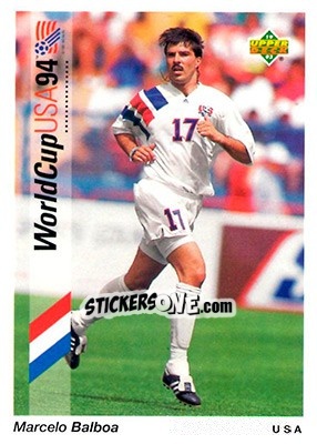 Sticker Marcelo Balboa - World Cup USA 1994. Preview English/German - Upper Deck