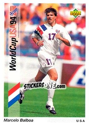 Sticker Marcelo Balboa - World Cup USA 1994. Preview English/German n. 47 - Upper Deck